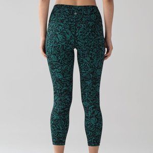 Lululemon Wunder Under Hi-Rise 7/8 Tight Thrive Viridian Green Black Size 8